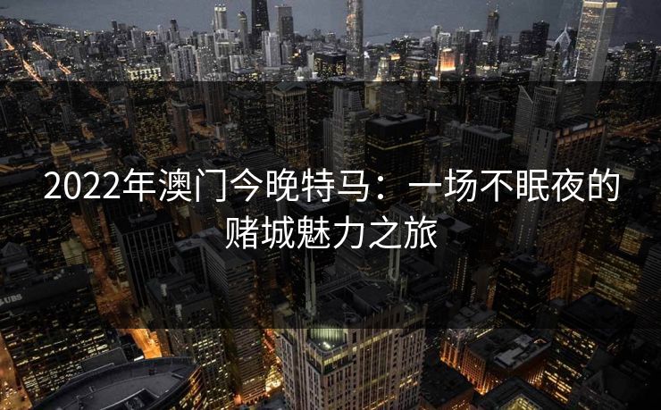 2022年澳门今晚特马：一场不眠夜的赌城魅力之旅