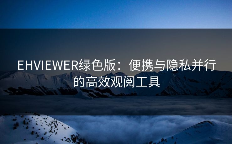 EHVIEWER绿色版：便携与隐私并行的高效观阅工具